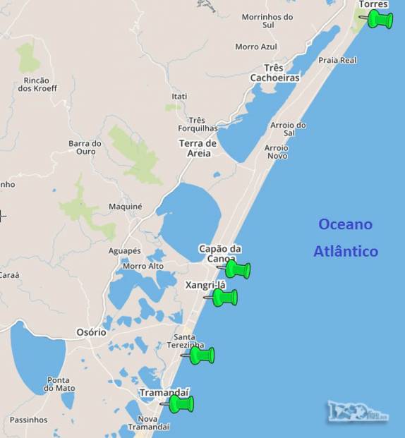 Alguns dos balneários mais conhecidos e disputados da costa do Rio Grande do Sul